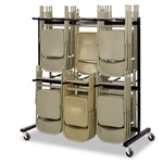 Safco Two-Tier Chair Cart, 64-1/2 x 33-1/2 x 70-1/4, Bl