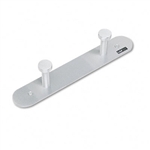 Safco Nail Head Wall Coat Rack, Two Hooks, Metal, Satin