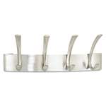 Safco&reg; Metal Coat Racks, Silver, Steel, Wall Rack, Four Hooks # SAF4205SL