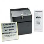 Safco Steel Suggestion/Key Drop Box w/Locking Top, 7w x