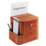 Safco&reg; Bamboo Suggestion Box, 10 x 8 x 14, Cherry # SAF4237CY