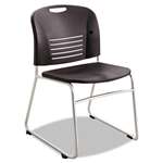 Safco&reg; Vy Series Stack Chairs, Plastic Back/Seat, Sled Base, Black, 2/Carton # SAF4292BL