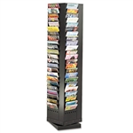 Safco Steel Rotary Magazine Rack, 92 Pockets, 14 x 14 x