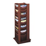 Safco 48-Pocket Rotary Literature Display Rack, Mahogan