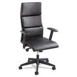 Safco&reg; Tuvi Series Executive High-Back Chair, Leatherette Back/Seat, Black # SAF5070BL