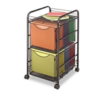 Safco Onyx Mesh Mobile Double File, 1-Shelf, 15-1/2 x 1