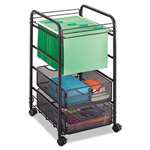 Safco&reg; Onyx Mesh Mobile File, Two-Drawers, 15-3/4w x 17d x 27h, Black # SAF5215BL