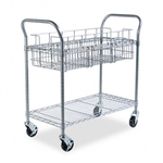 Safco Wire Mail Cart, 600lbs, 18-3/4 x 39 x 38-1/2, Met