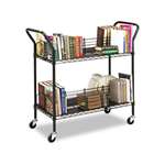 Safco&reg; Wire Book Cart, Steel, 4 Shelves, 43-3/4w x 19-1/4d x 40-1/2h, Black # SAF5333BL