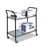Safco Wire Utility Cart, 2-Shelf, 400lbs, 36 x 18 x 38,