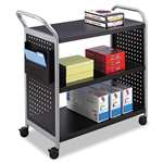 Safco&reg; Scoot Three-Shelf Utility Cart, 31w x 18d x 38h, Black/Silver # SAF5339BL