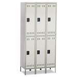 Safco&reg; Double Tier, Three-Column Locker, 36w x 18d x 78h, Two-Tone Gray # SAF5526GR