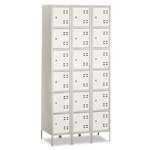 Safco&reg; Three-Column Box Locker, 36w x 18d x 78h, Two-Tone Gray # SAF5527GR