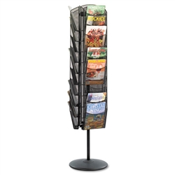 Safco Onyx Steel Mesh Rotating Magazine Display, 30 Poc