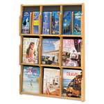 Safco&reg; Expose Adj Magazine/Pamphlet 9-Pocket Display, 29-3/4 x 2-1/2 x 38-1/4, Med Oak # SAF5702MO