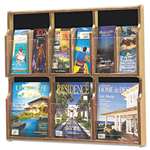 Safco&reg; Expose Adj Magazine/Pamphlet 6-Pocket Display, 29-3/4 x 2-1/2 x 26-1/4, Med Oak # SAF5703MO