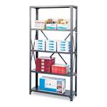 Safco&reg; Commercial Steel Shelving Unit, 5 Shelves, 36w x 18d x 75h, Dark Gray # SAF6266