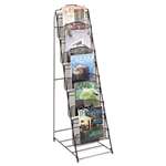 Safco&reg; Onyx Magazine Floor Rack, 12-1/2w x 18-1/2d x 46h, Black # SAF6461BL