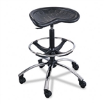 Safco Sit-Star Stool w/Footring & Caster, 27"-36h Seat,