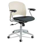 Safco&reg; RÃªve Series Task Chair, Round Plastic Back, Polyester Seat, Black Seat/Latte # SAF6803LT