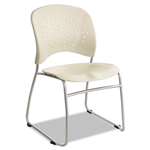 Safco&reg; RÃªve Series Guest Chair With Sled Base, Latte Plastic, Silver Steel, 2/CT # SAF6804LT