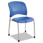 Safco&reg; RÃªve Series Guest Chair W/ Straight Legs, Lapis Plastic, Silver Steel, 2/Carton # SAF6805LA
