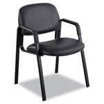 Safco&reg; Cava Collection Straight-Leg Guest Chair, Black Vinyl # SAF7046BV