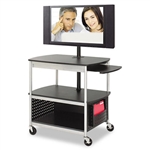 Safco Scoot Flat Panel Multimedia Cart, 3-Shelf, 39-1/2