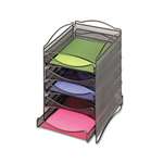 Safco&reg; Onyx Stackable Literature Organizer, Five-Drawer, Black # SAF9432BL