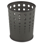 Safco Bubble Wastebasket, Round, Steel, 6 gal, Black #