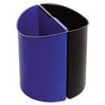 Safco&reg; Desk-Side Recycling Receptacle, 6 gal, Black and Blue # SAF9927BB