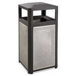 Safco&reg; Evos Series Steel Waste Container, 38gal, Black # SAF9934BL