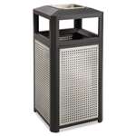 Safco&reg; Ashtray-Top Evos Series Steel Waste Container, 38gal, Black # SAF9935BL