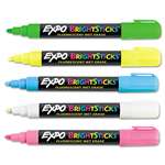EXPO&reg; Bright Sticks Wet-Erase Fluorescent Marker Set, Bullet Tip, Assorted # SAN14075