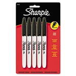 Sharpie Fine Tip Permanent Markers, Black, 5/Pack # SAN