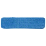 Microfiber 18-inch low-nap blue velcro flat mop pad SAVE18BLU for floor finishing and wet mopping