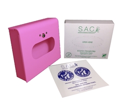 S.A.C. Total Solution Starter Set - Sanitary Napkin & Tampon Disposal, Box Format, Pink Powder Coated Steel - Contains 1 Set  #  SB3000PK