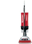 Sanitaire SC887B/SC887E commercial upright vacuum with bagless dirt cup and chrome hood for cleaning office and hotel carpet