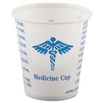 SOLO&reg; Cup Company Paper Medical & Dental Graduated Cups, 3oz, White/Blue, 100/Bag, 50 Bags/Carton # SCCR3