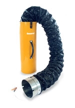 General Equipment 8 inch diameter x 25 foot length, statically conductive duct with integral secondary grounding clamp., SCFD825
