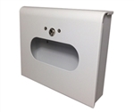 S.A.C. Dispenser for sanitary napkin & tampon disposal bags, box format, white powder coated steel, 1 unit
