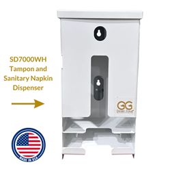 Compact Tampon and Sanitary Napkin Dispenser, white, SD7000WH