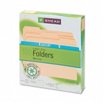 Smead 100% Recycled File Folders, 1/3 Cut, 1-Ply Top Ta