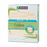 Smead WaterShed/CutLess File Folders, 1/3 Cut, Top Tab,