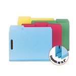 Smead Colored Pressboard Fastener Folders, Letter, 1/3 