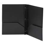 Smead&reg; Poly Two-Pocket Folder With Fasteners, 8-1/2 x 11, Black, 25/Box # SMD87725