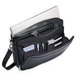 Samsonite&reg; Leather Slim Brief, 15 3/4 x 2 1/2 x 11 3/4", Black # SML480731041