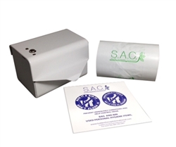 S.A.C. SR3000 Sanitary Napkin Disposal Kit - Roll Format, White Starter Set, 1 Unit # SR3000WH