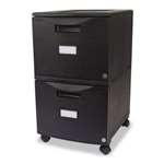 Storex Two-Drawer Mobile Filing Cabinet, 14-3/4w x 18-1/4d x 26h, Black # STX61309B01C