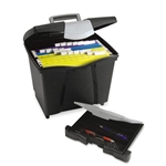 Storex Portable File Box w/Drawer, Letter Size, 14w x 1